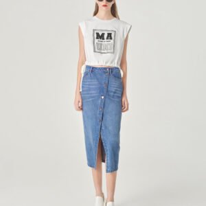 MARYLING Sequin Embroidered Logo T-Shirt