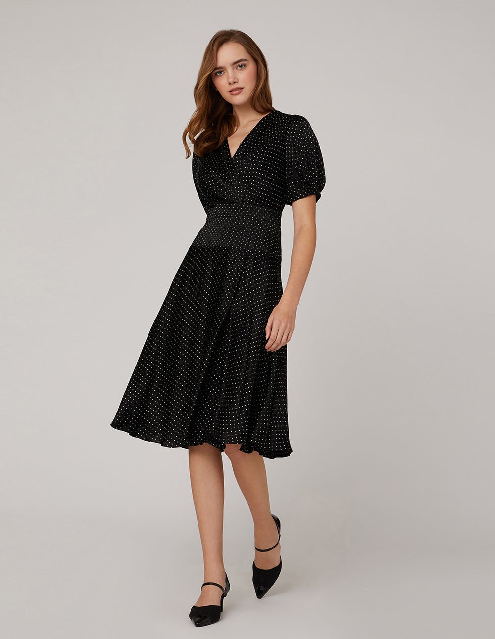 MARYLING V neck polka circle dress - Image 2