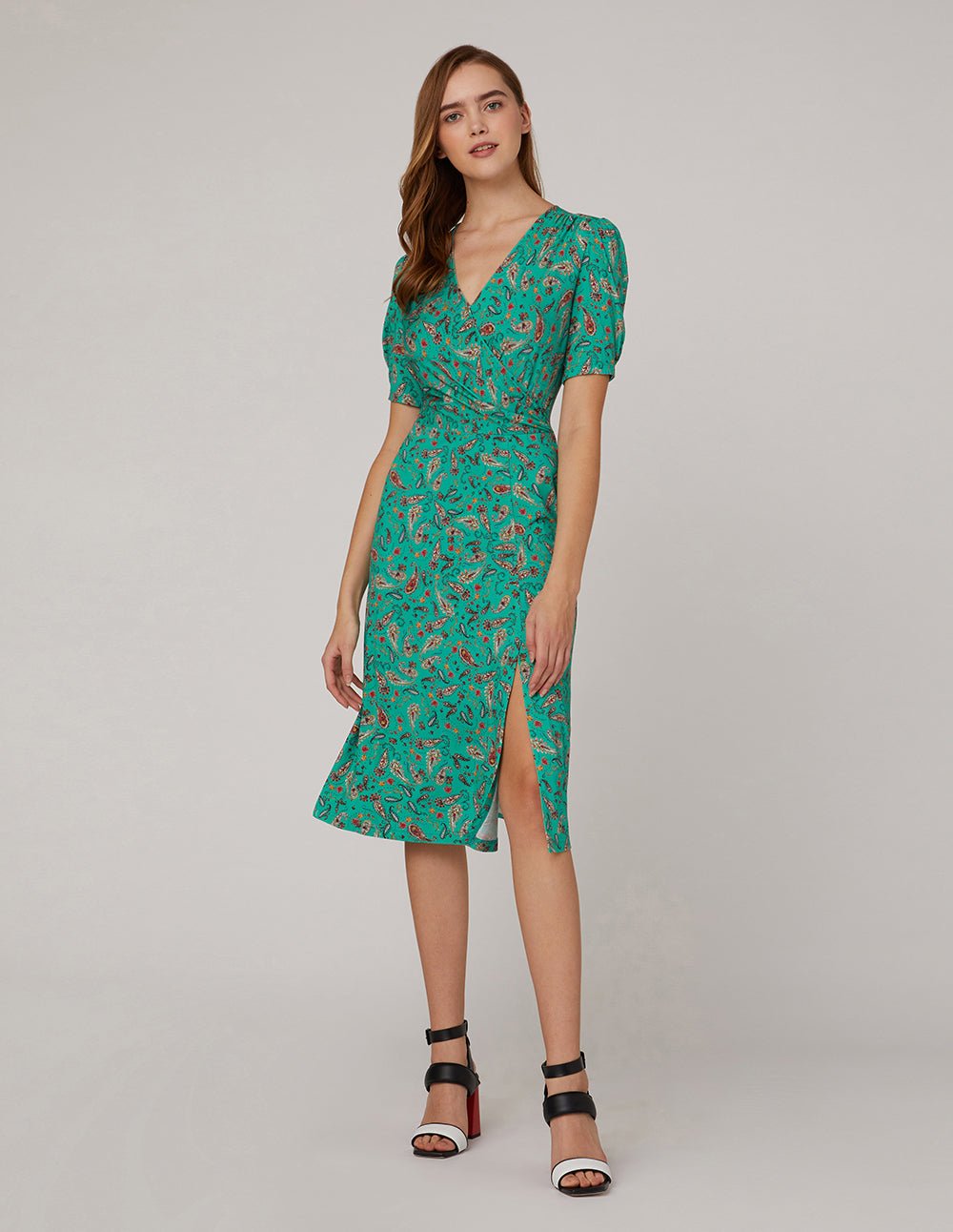 MARYLING Mint Green Peris Pattern Dress