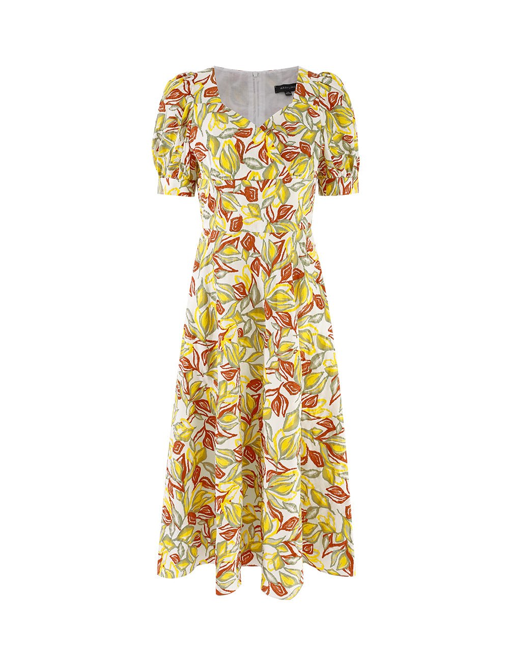 MARYLING Deep V Neck High Waist Puff Sleeves Dress - Image 2