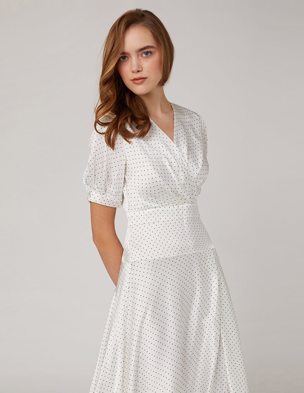 MARYLING V neck polka circle dress - Image 6