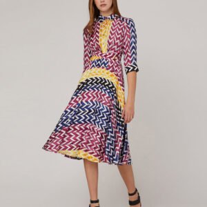 MARYLING MID-SLEEVE STRIPED SHIRT DRESS