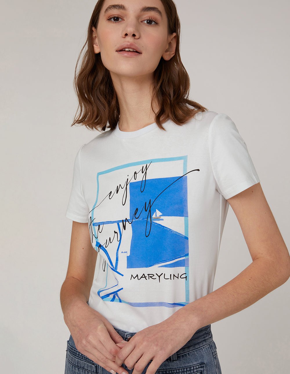 MARYLING Classic round neck logo short sleeve t-shirt - Image 3