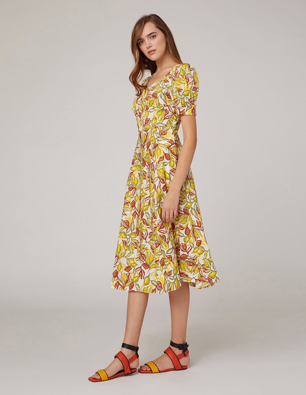 MARYLING Deep V Neck High Waist Puff Sleeves Dress - Image 4